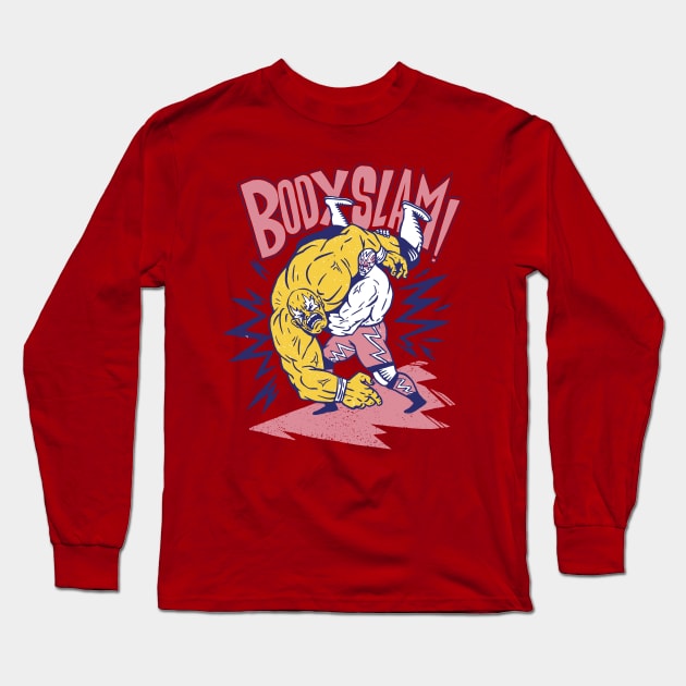 Bodyslam Wrestling Long Sleeve T-Shirt by MARCHY